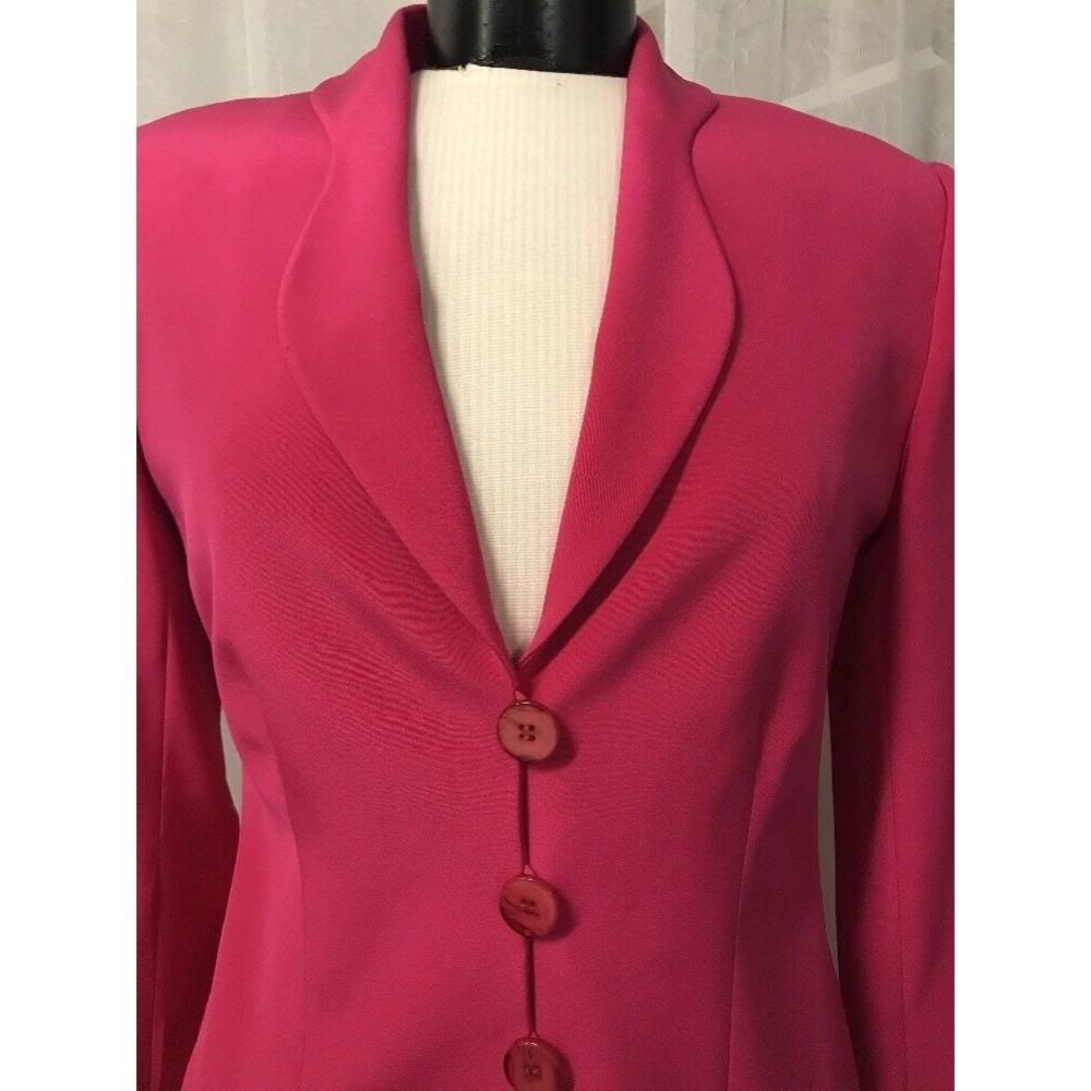 Carlisle Women's Blazer 100% Silk 4 Button Fully Lined Pink Size 2 - Picture 2 of 10